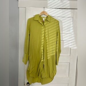 H&M Chartreuse Shirt Dress